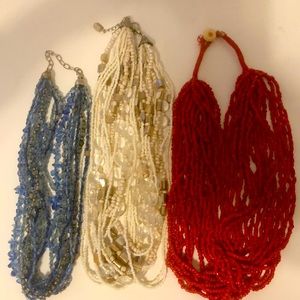 Beaded necklaces…. Red, White, and Blue!
